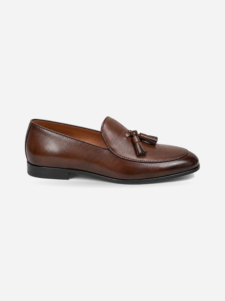 Kévin – Mocassin à glands homme – Marron — profil droit