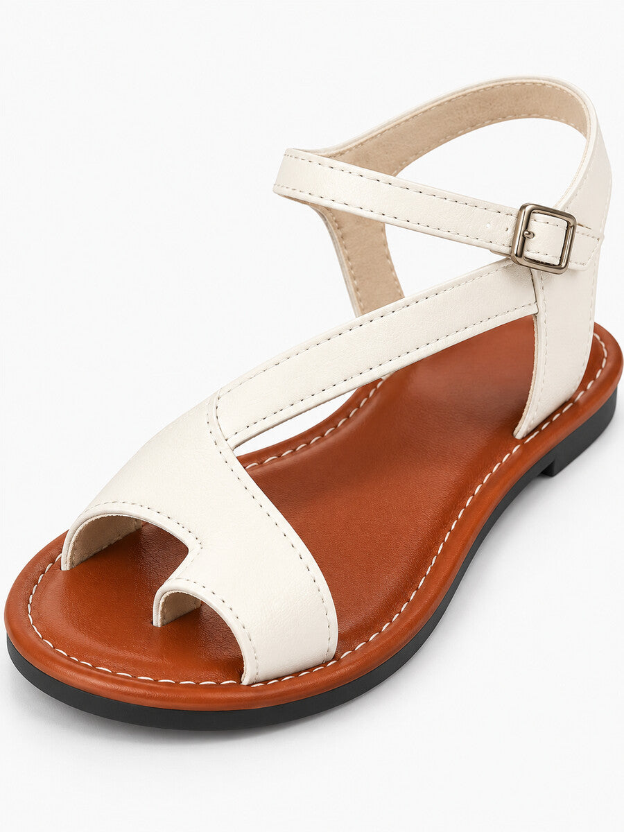 Laetitia – Tong à talon bas femme – Blanc — détail