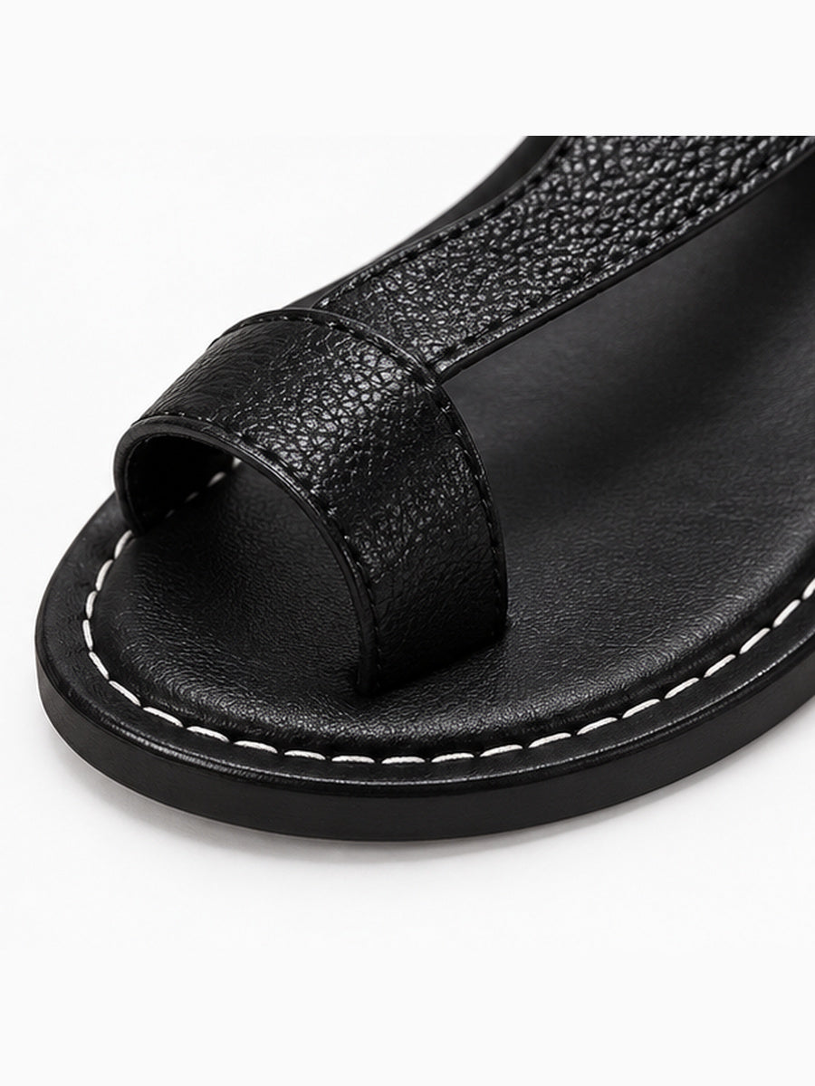 Laetitia – Tong à talon bas femme – Noir — détail