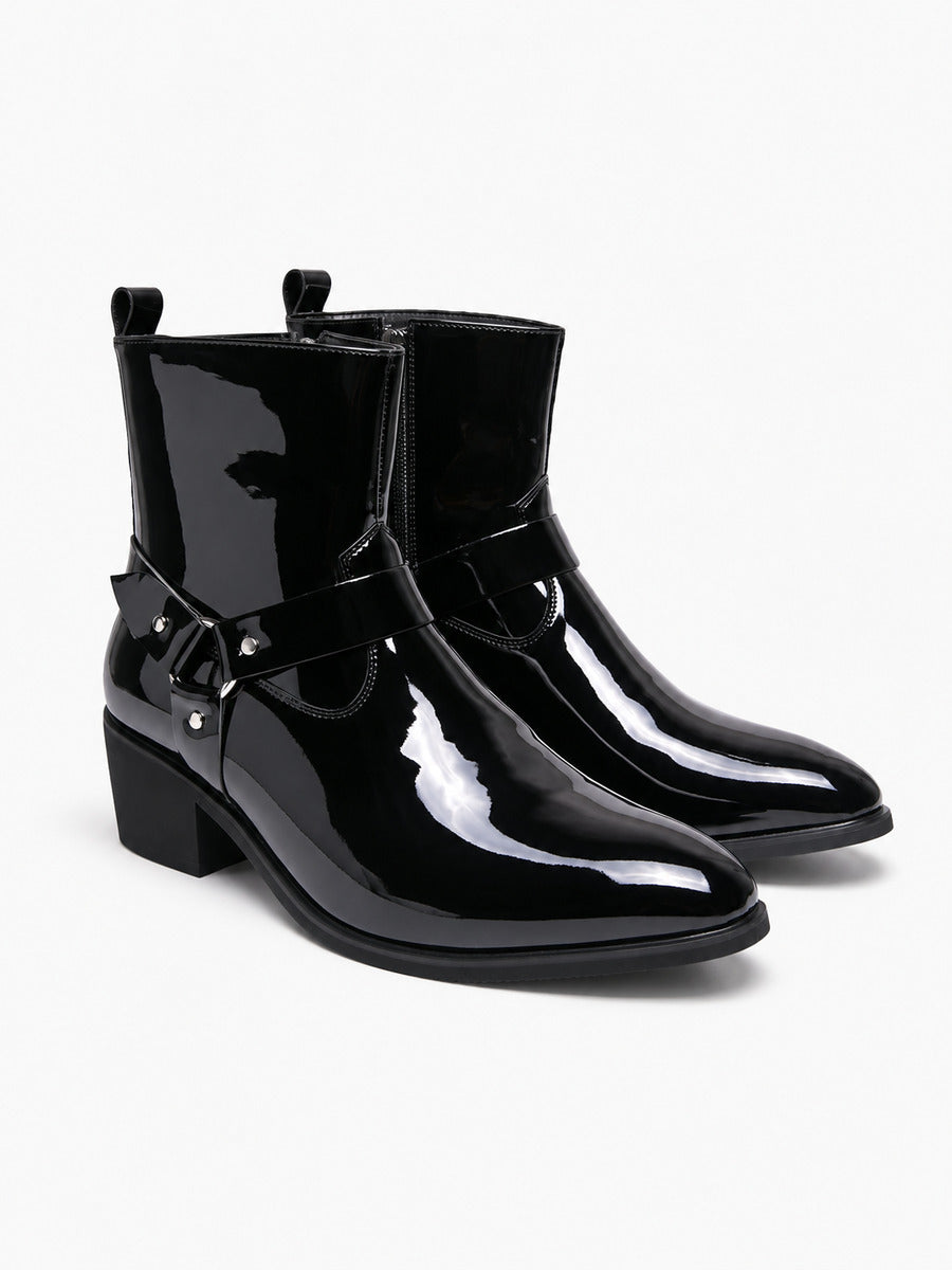 Lambert – Bottine montante homme – Noir — trois quarts