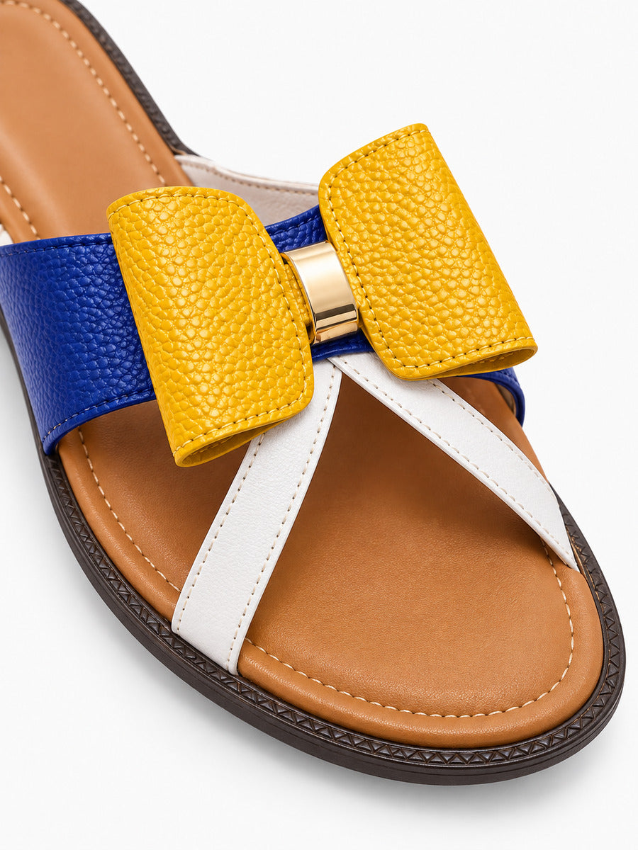 Larissa – Sandale à nœud femme – Jaune — détail