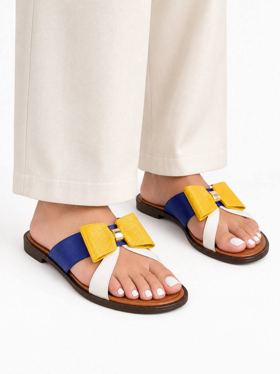 Larissa – Sandale à nœud femme – Jaune — portée