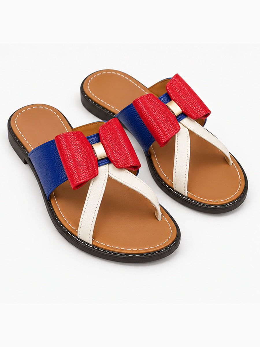 Larissa – Sandale à nœud femme – Rouge — trois quarts