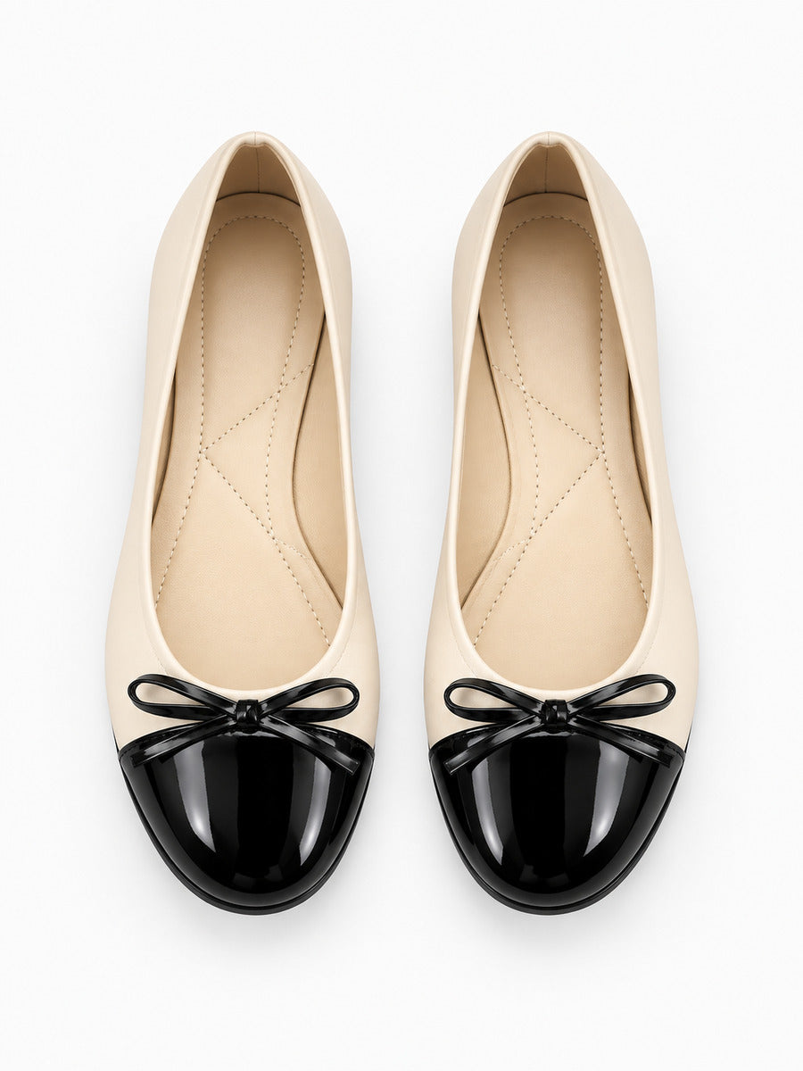 Laurence – Escarpin à nœud femme – Beige — dessus