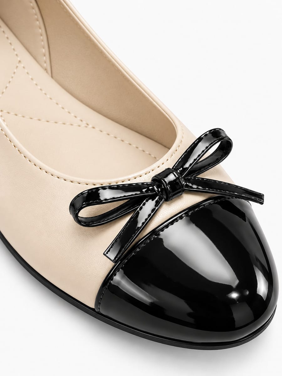 Laurence – Escarpin à nœud femme – Beige — détail