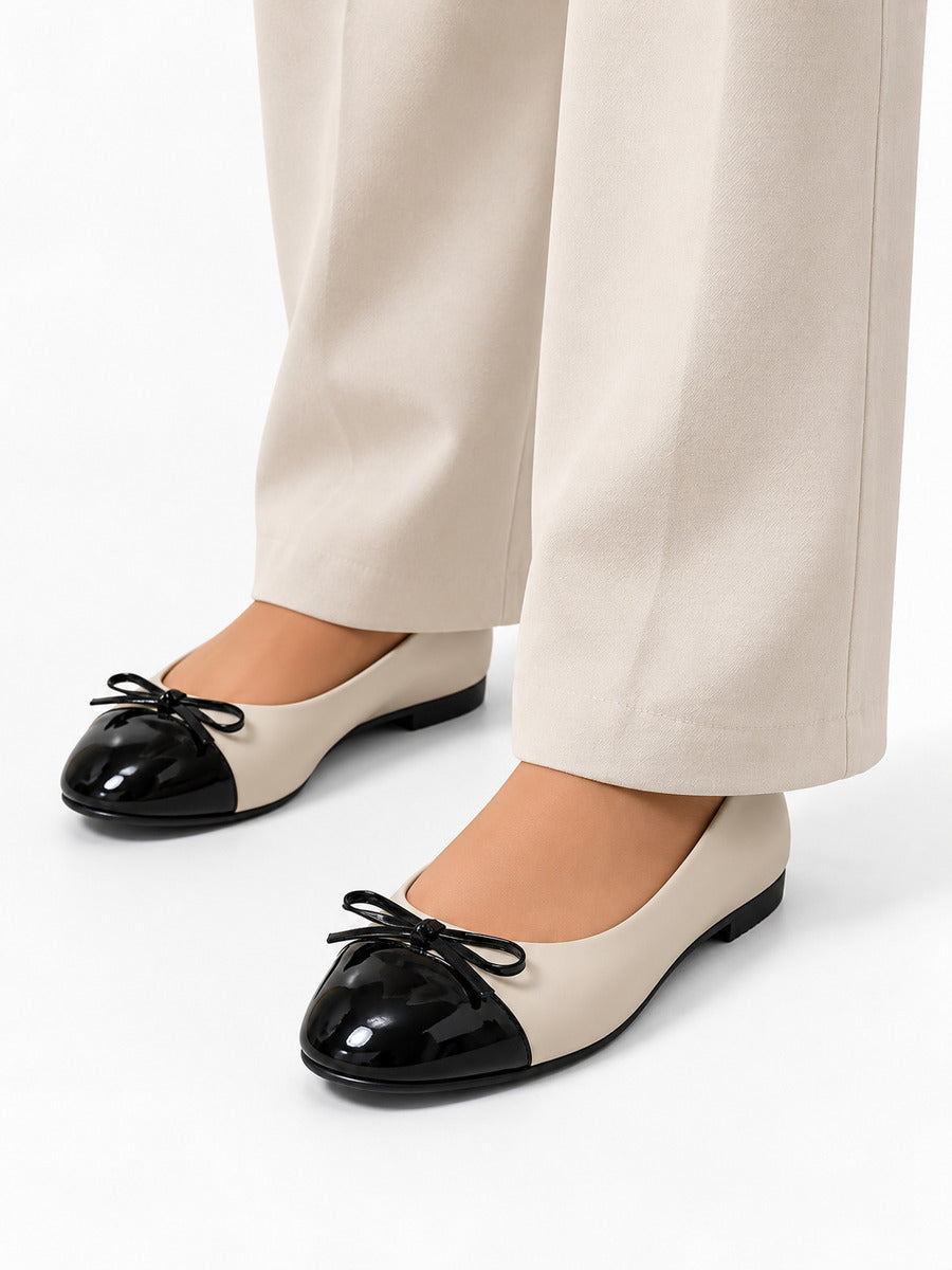 Laurence – Escarpin à nœud femme – Beige — portée
