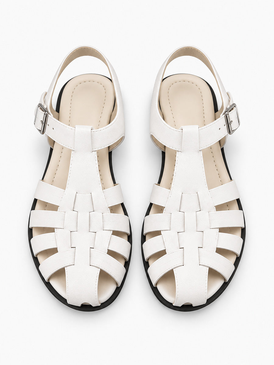 Laurine – Sandale de marche femme – Blanc — dessus
