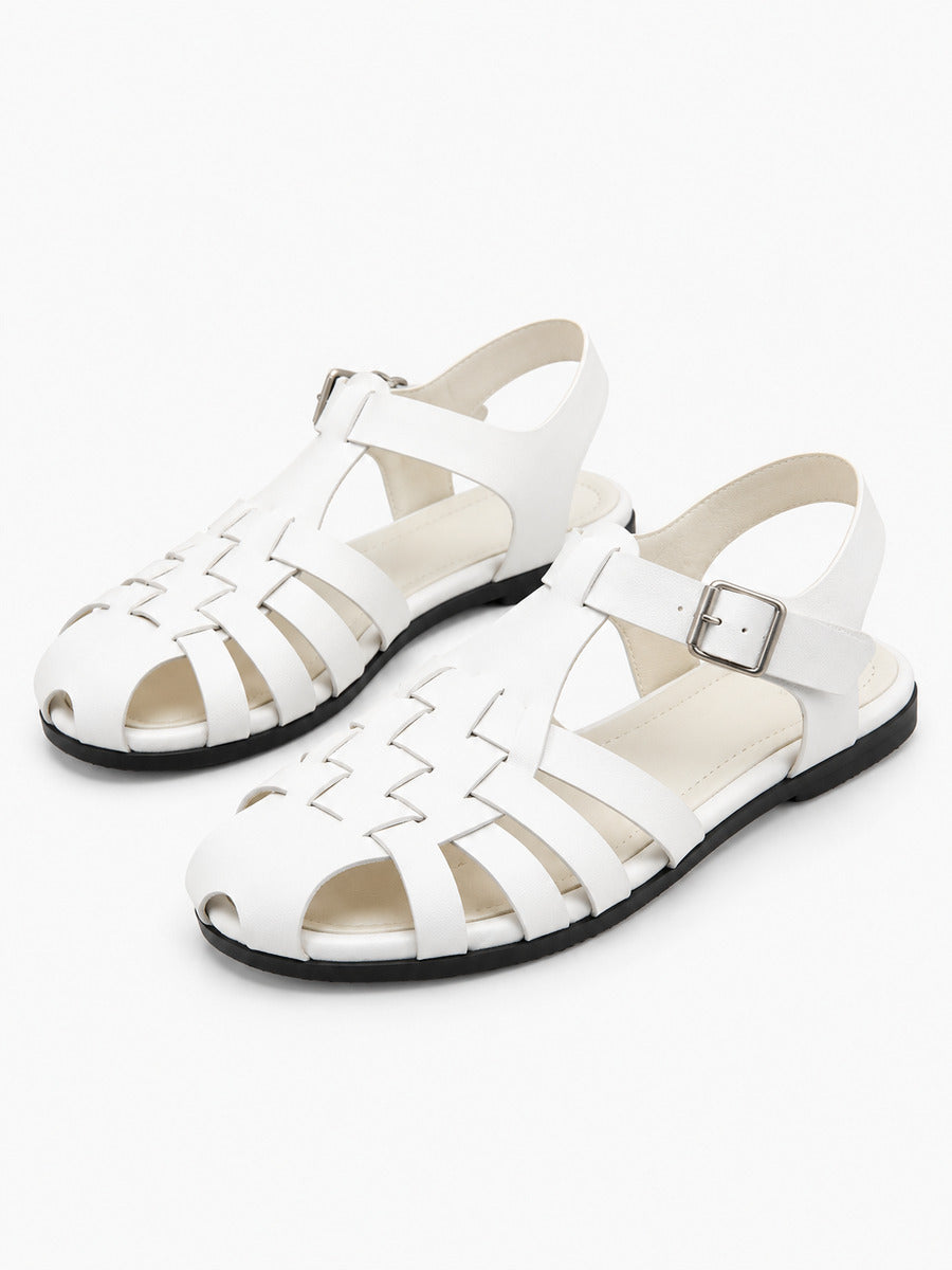 Laurine – Sandale de marche femme – Blanc — trois quarts