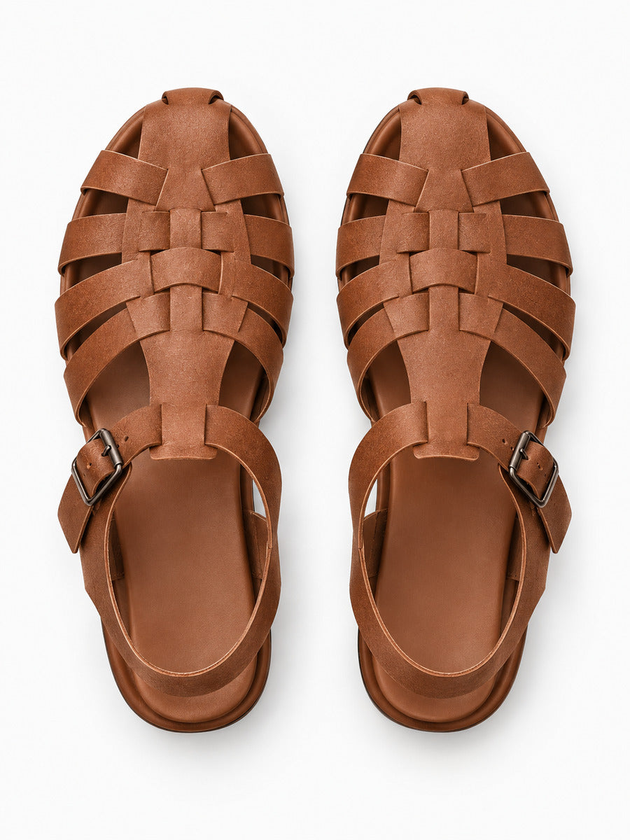 Laurine – Sandale de marche femme – Marron — dessus