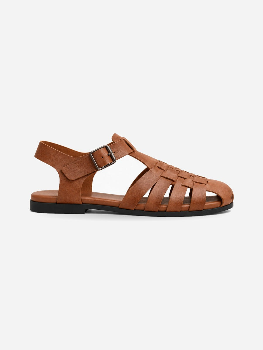 Laurine – Sandale de marche femme – Marron — profil droit