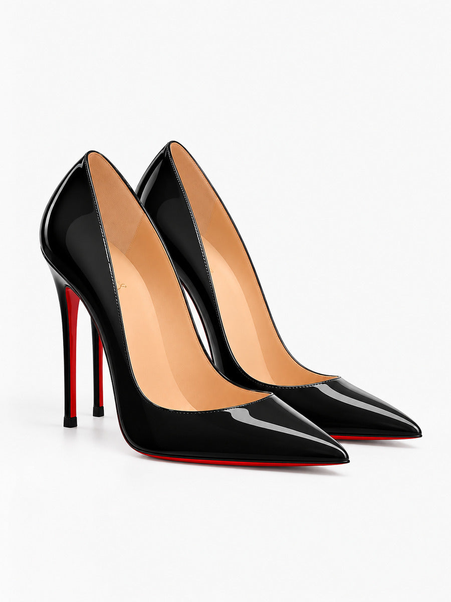 Léonie – Escarpin noir à talon haut femme — paire 3/4