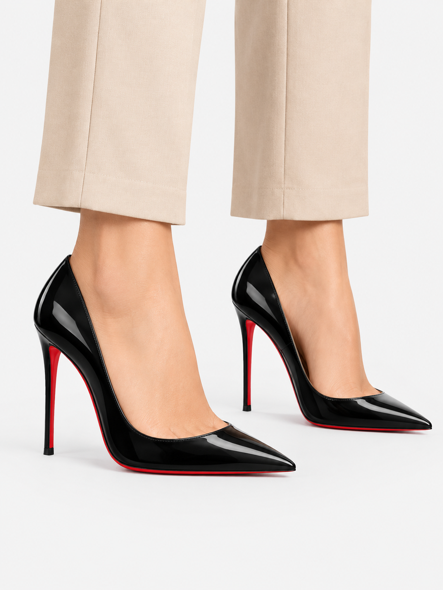Léonie – Escarpin à talon haut femme – Noir — portée