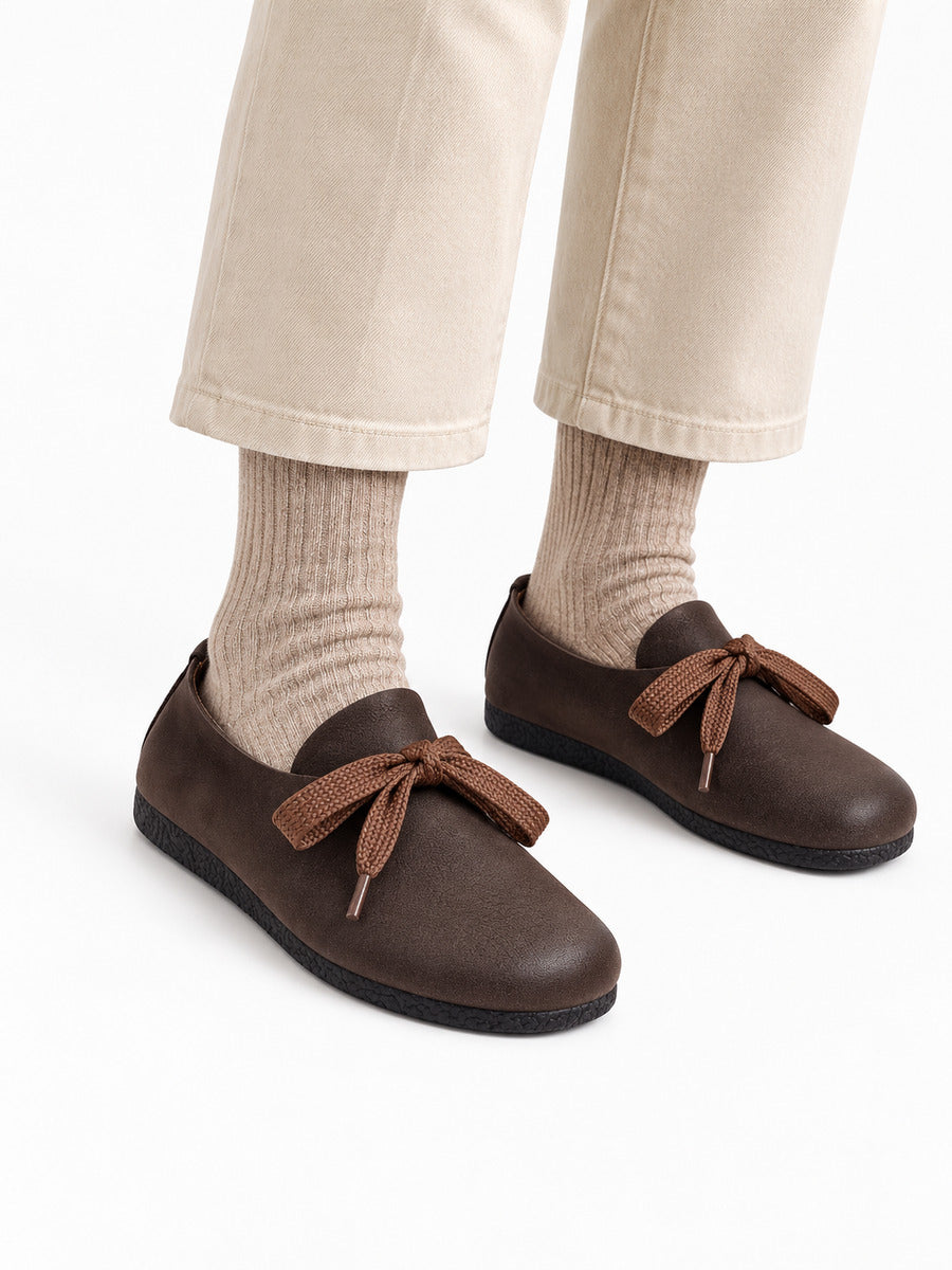 Léontine – Chaussure plate femme – Marron foncé