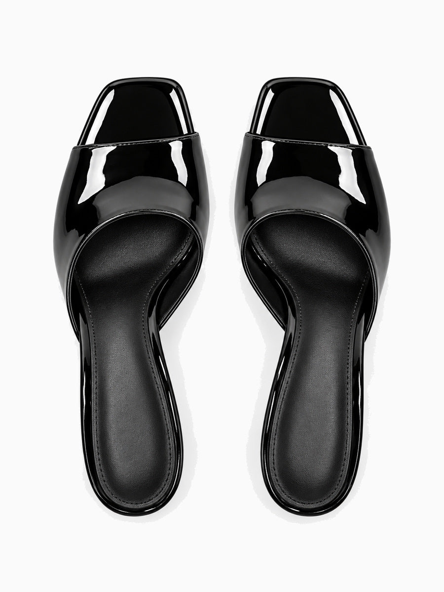 Linda – Sandale à talon carré femme – Noir — dessus