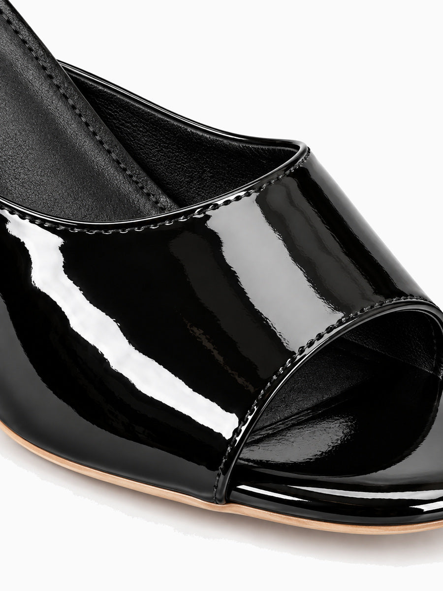 Linda – Sandale à talon carré femme – Noir — détail
