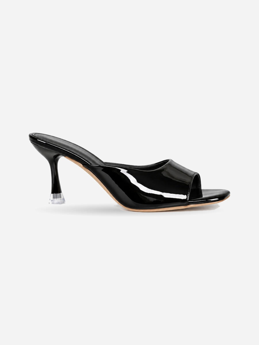 Linda – Sandale à talon carré femme – Noir — profil droit