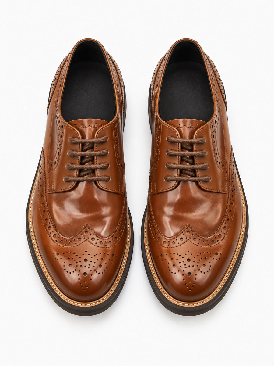 Lionel – Chaussure de ville homme – Marron — dessus