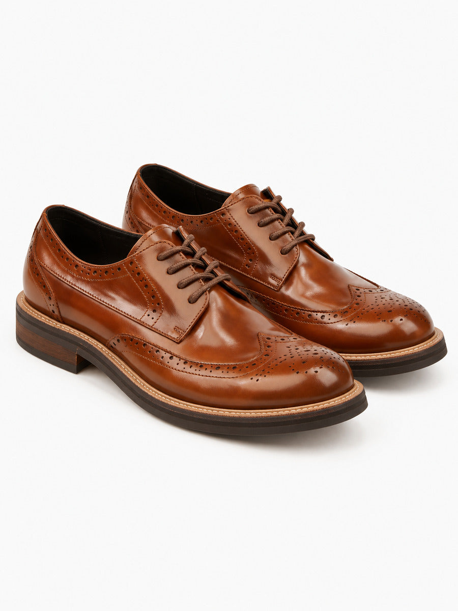 Lionel – Chaussure de ville homme – Marron — trois quarts