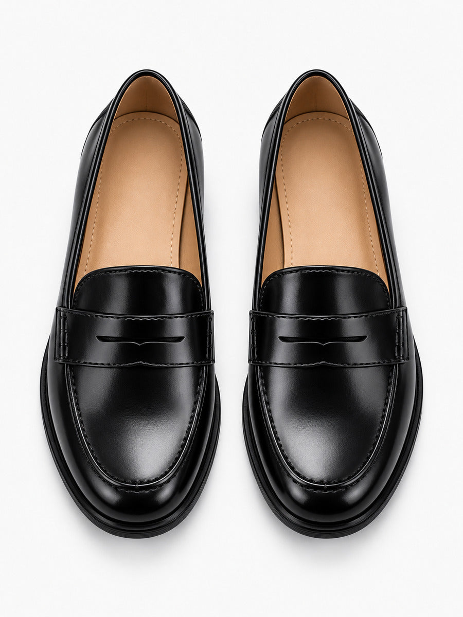 Lorenzo – Mocassin en cuir homme – Noir — dessus
