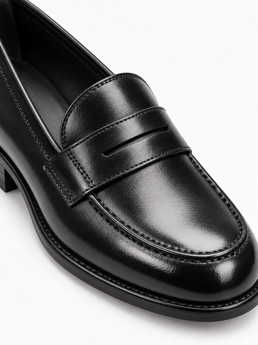 Lorenzo – Mocassin en cuir homme – Noir — détail