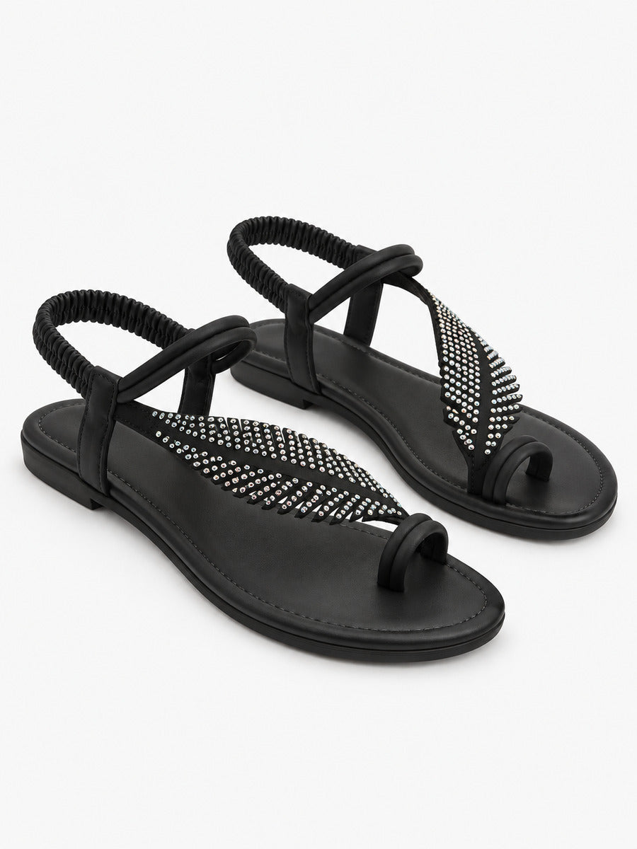 Louison – Sandale à strass femme — paire 3/4