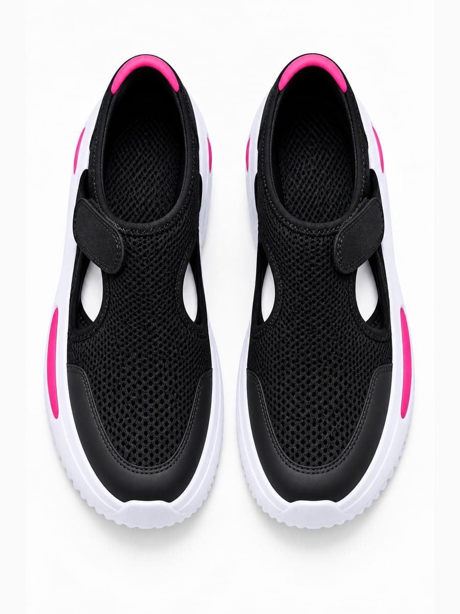 Lucia – Sandale sport femme – Noir — dessus