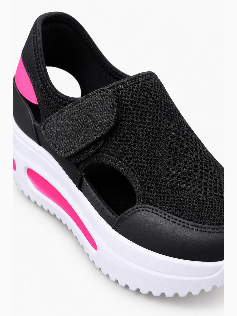 Lucia – Sandale sport femme – Noir — détail