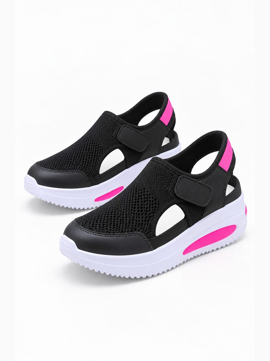 Lucia – Sandale sport femme – Noir — trois quarts