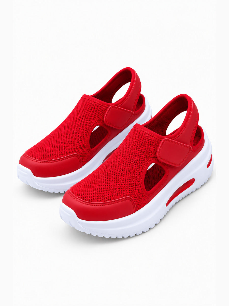 Lucia – Sandale sport femme – Rouge — trois quarts