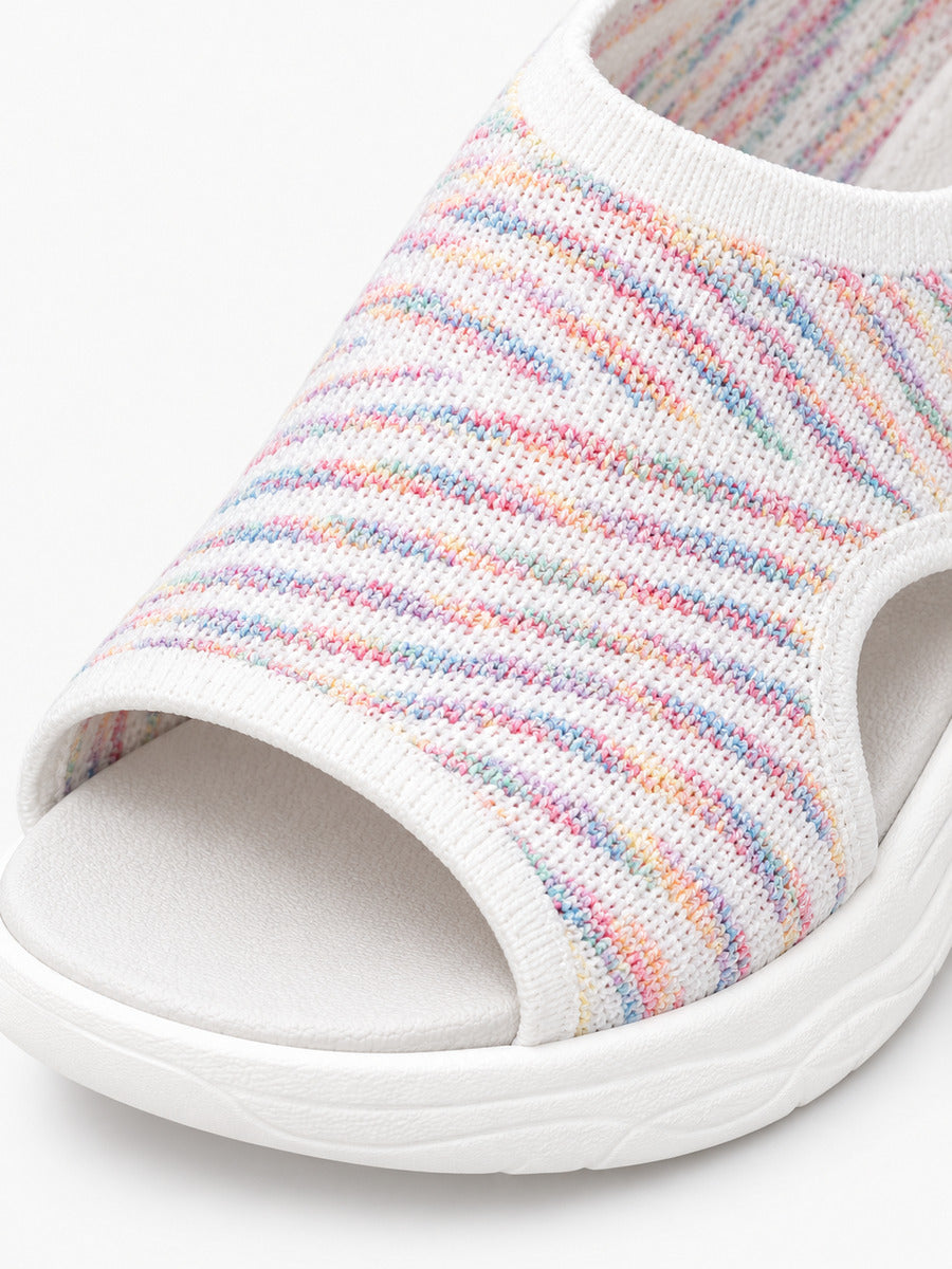 Lucrèce – Sandale à semelle compensée femme – Blanc — détail