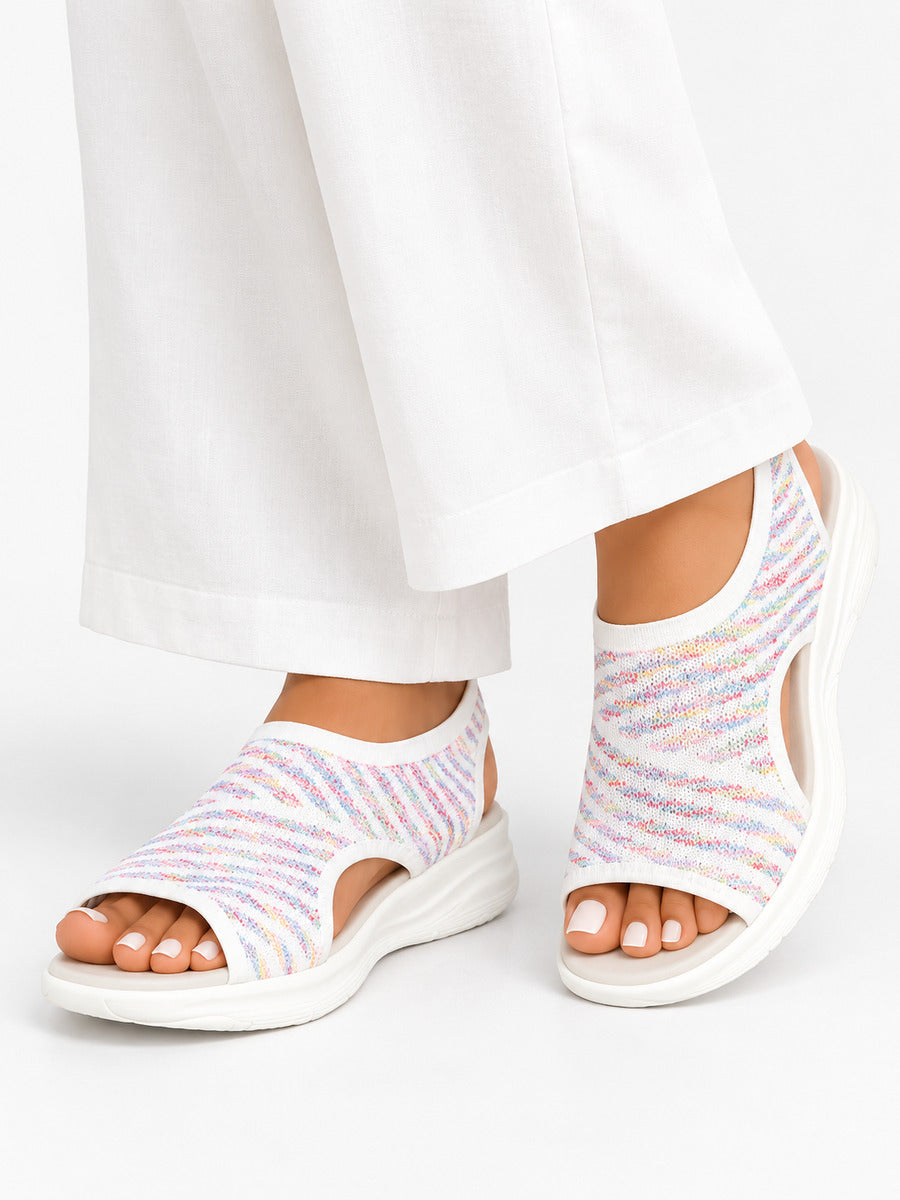 Lucrèce – Sandale à semelle compensée femme – Blanc — portée