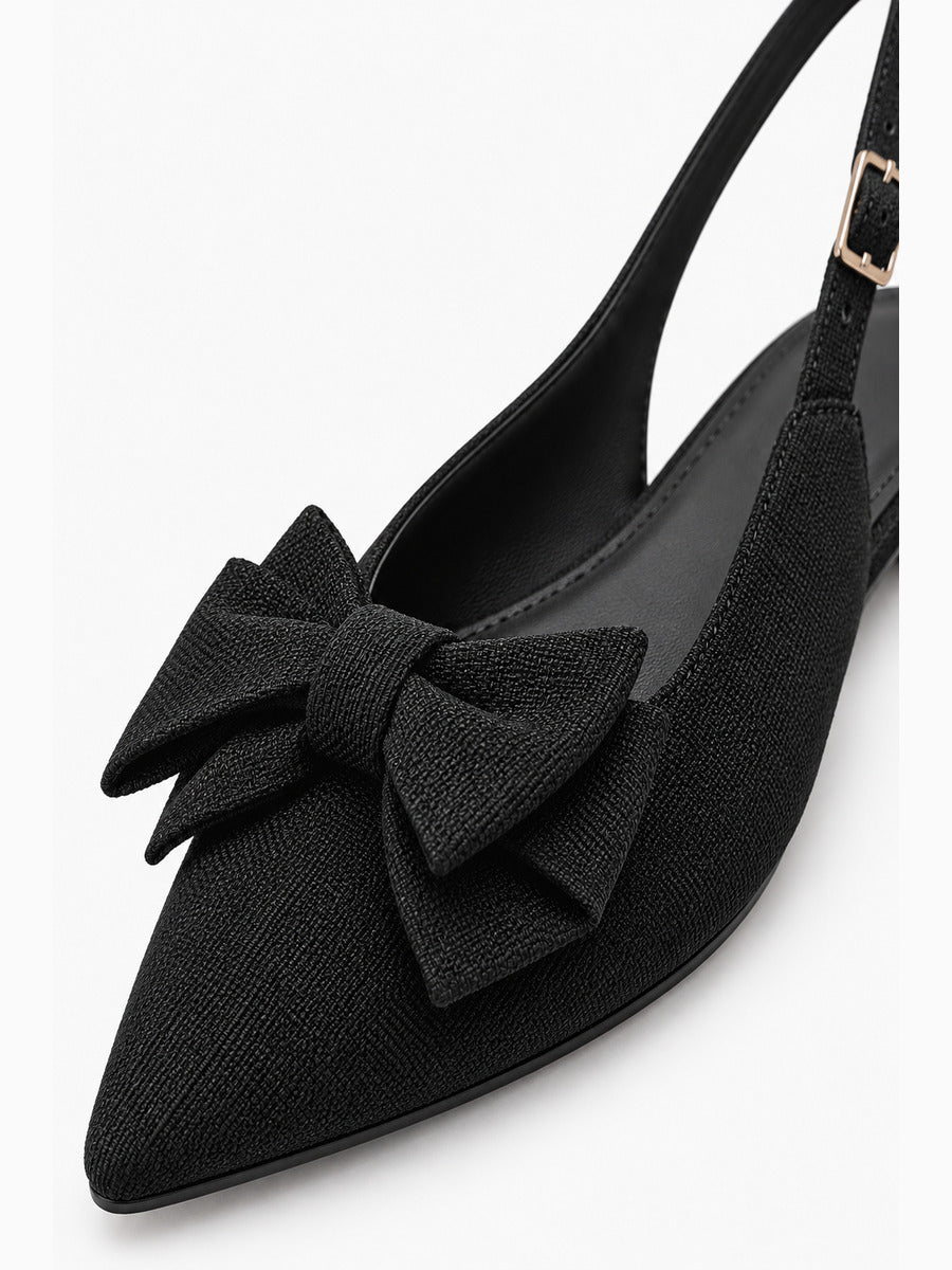 Ludivine – Sandale plate à bride femme – Noir — détail
