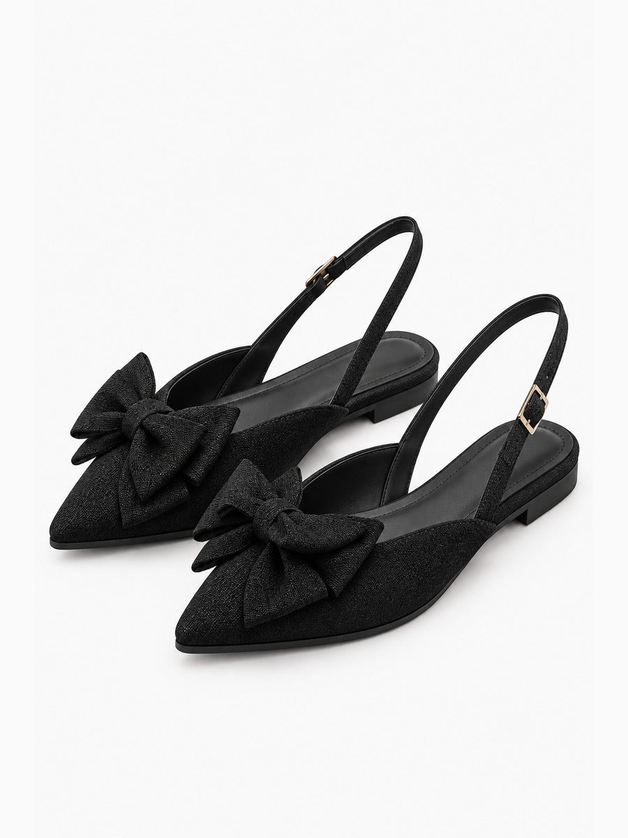 Ludivine – Sandale plate à bride femme – Noir — trois quarts