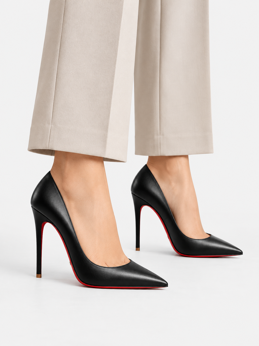 Madeleine – Escarpin à talon aiguille 12 cm femme – Noir — portée
