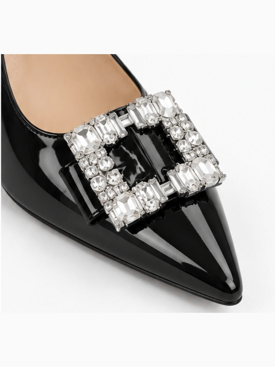Magali – Ballerine pointue femme – Noir — détail