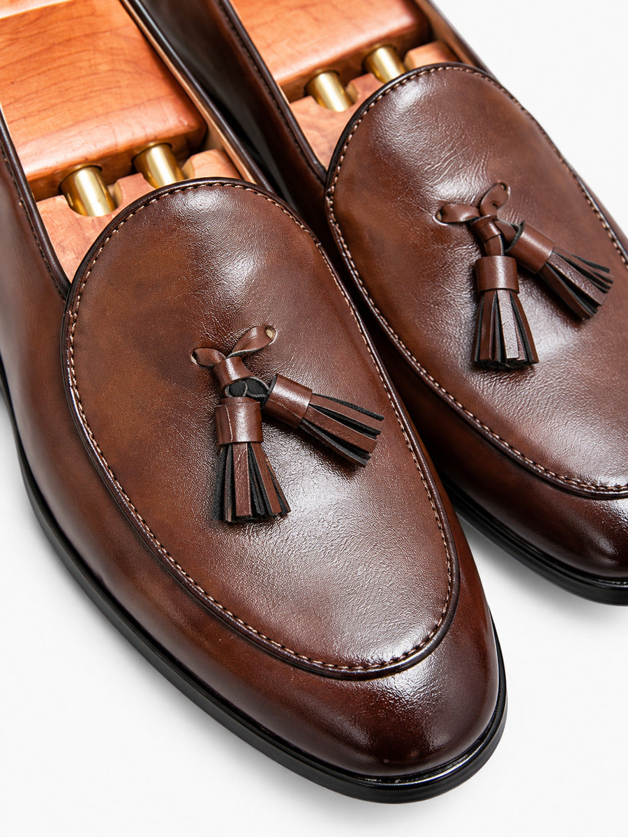 Marc – Mocassin à glands classique homme – Marron — détail