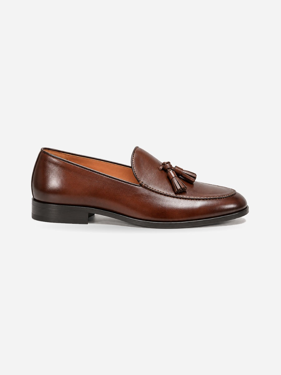 Marc – Mocassin à glands classique homme – Marron — profil droit