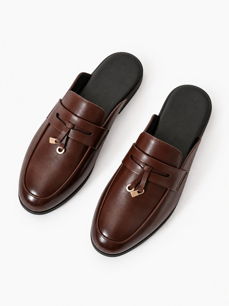 Marcel – Mule à glands homme – Marron — dessus