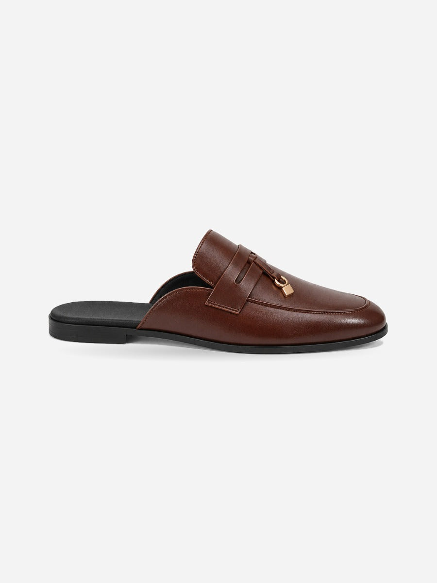 Marcel – Mule à glands homme – Marron — profil droit