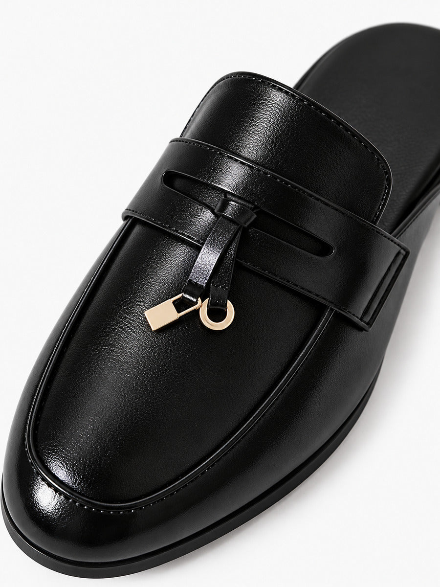 Marcel – Mule à glands homme – Noir — détail