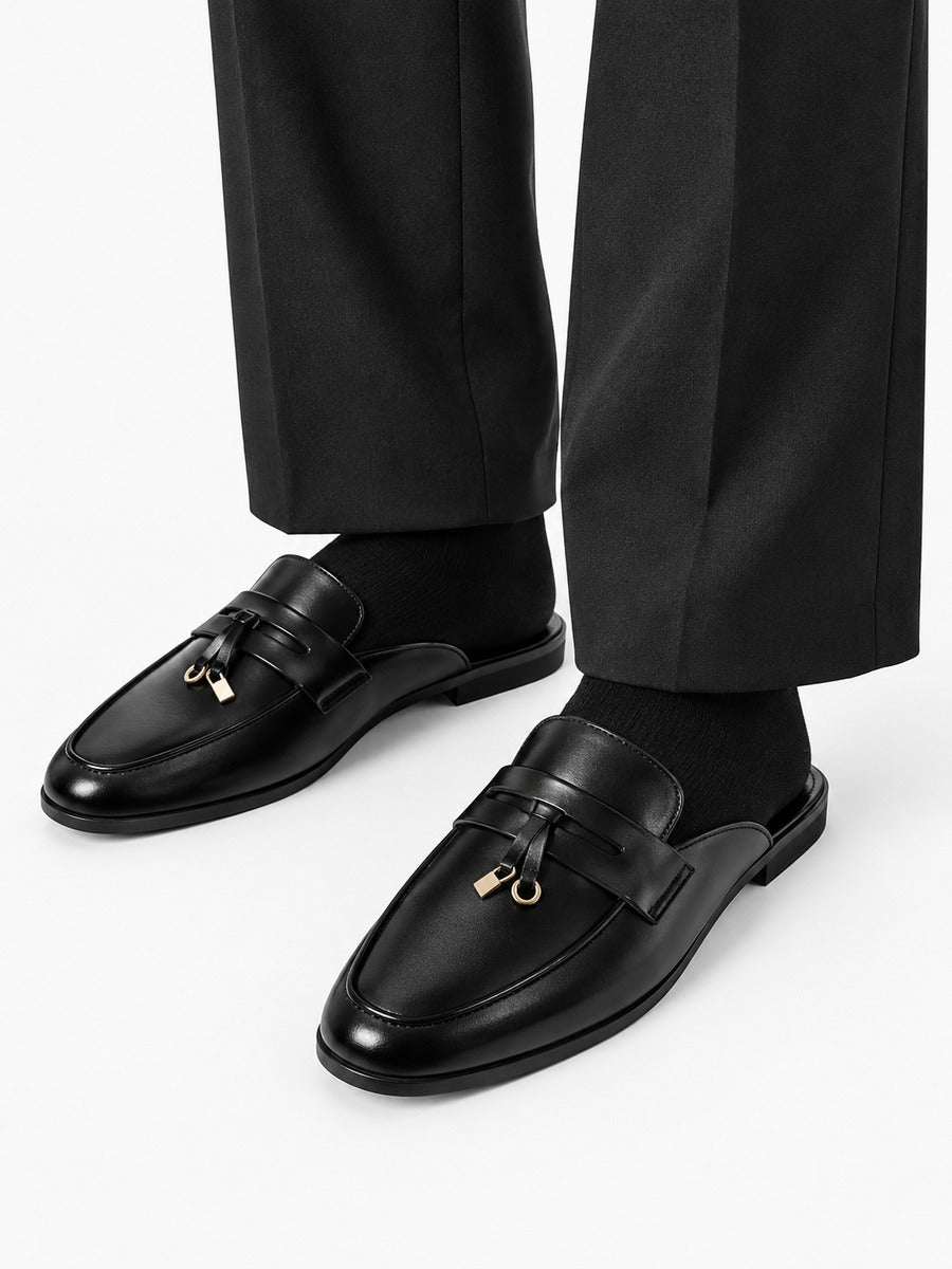 Marcel – Mule à glands homme – Noir — portée
