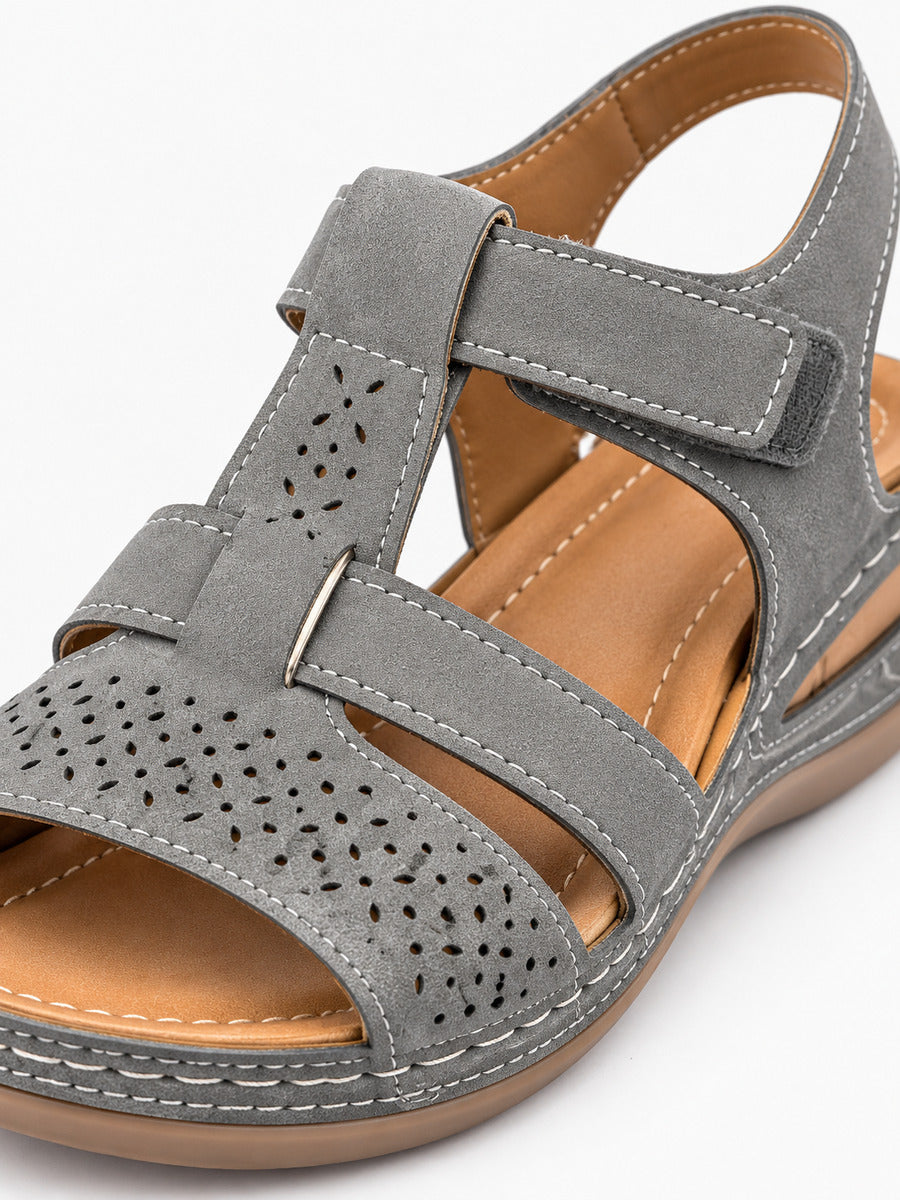 Marion – Sandale gladiateur compensée femme – Gris — détail