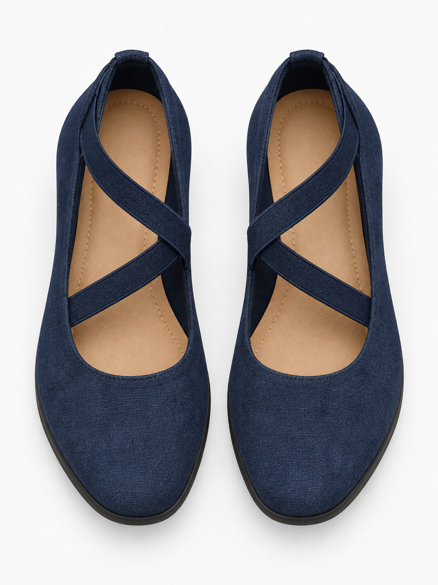 Marlène – Sandale compensée femme – Bleu — dessus