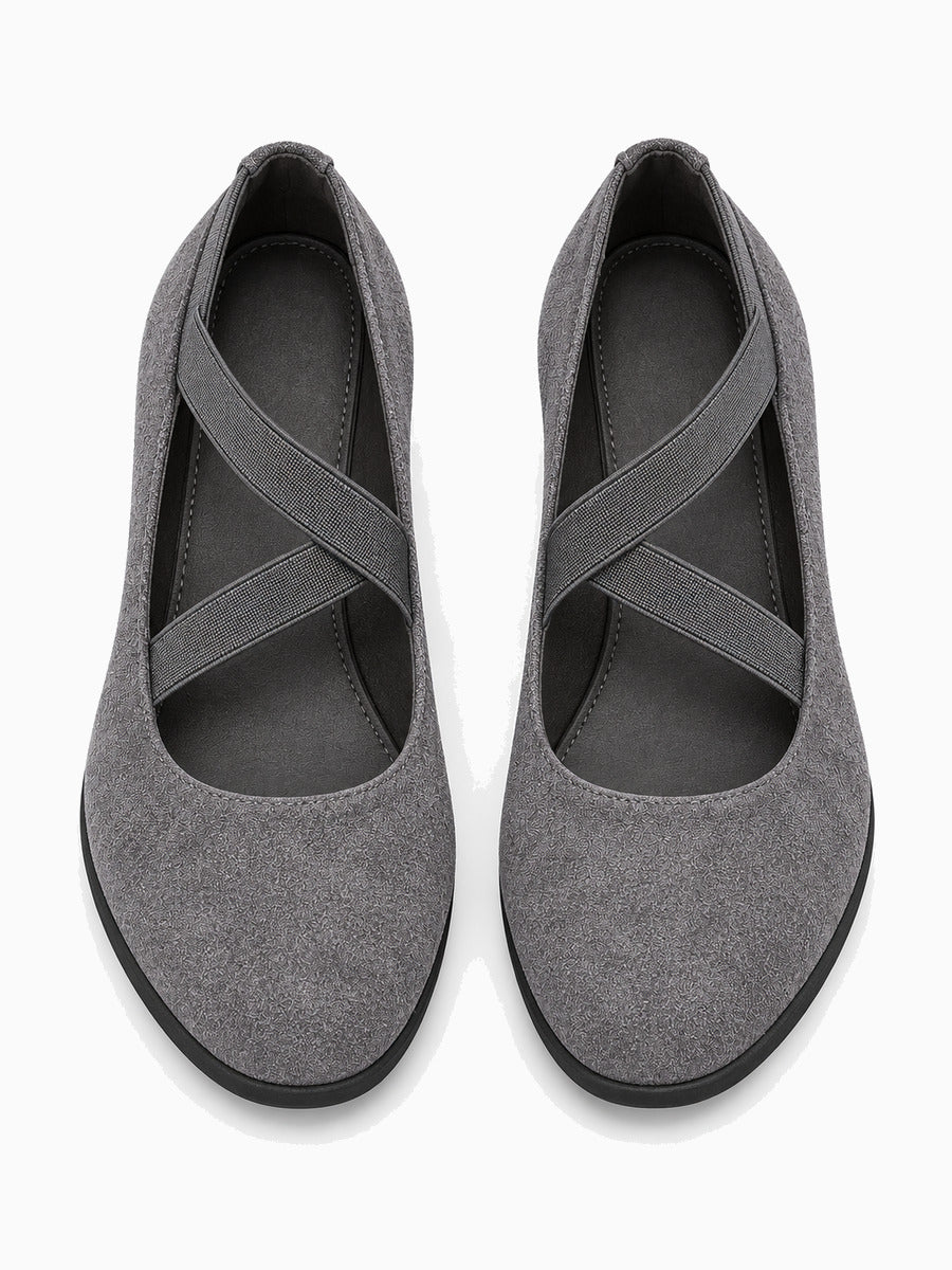 Marlène – Sandale compensée femme – Gris — dessus