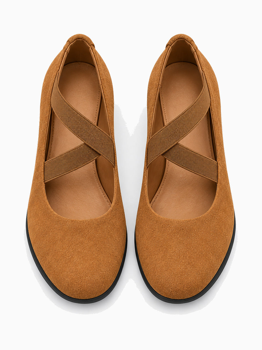 Marlène – Sandale compensée femme – Marron — dessus
