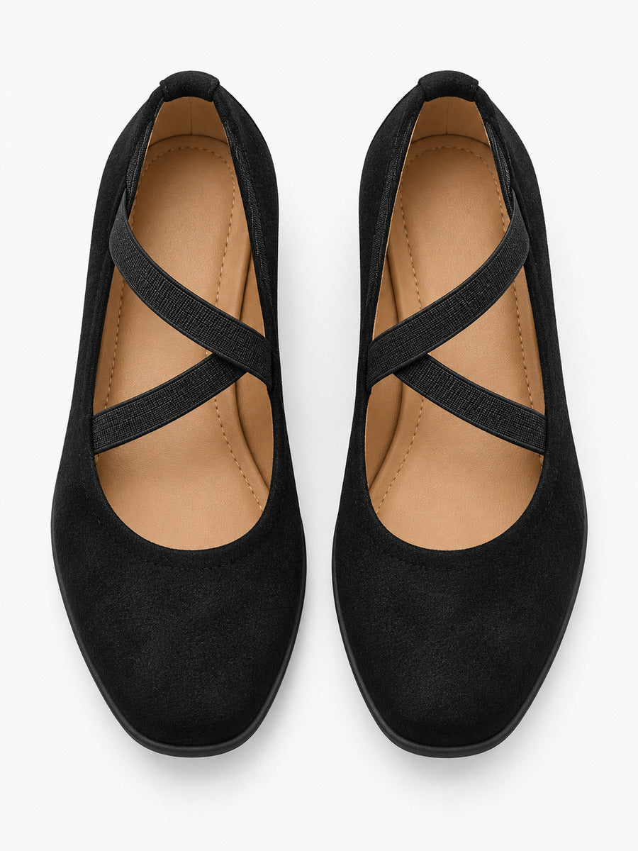 Marlène – Sandale compensée femme – Noir — dessus