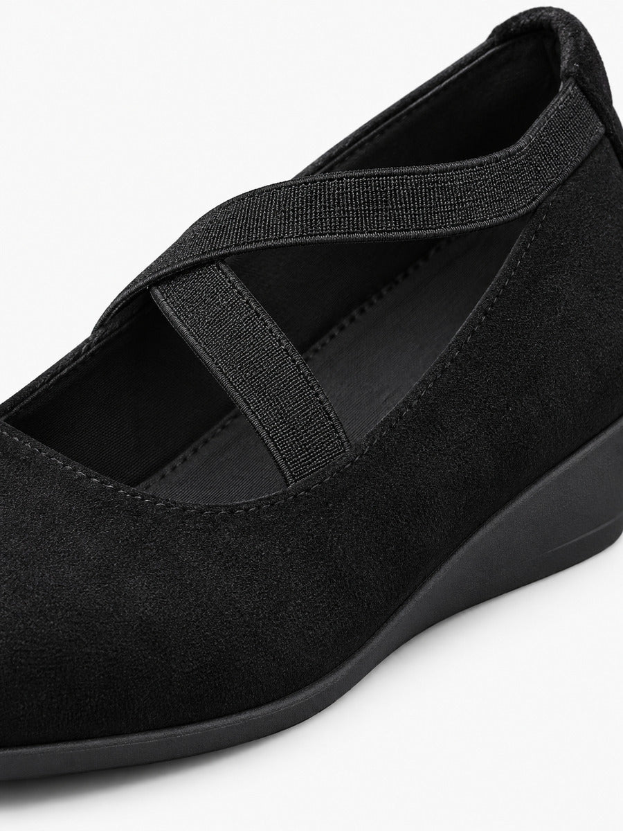Marlène – Sandale compensée femme – Noir — détail