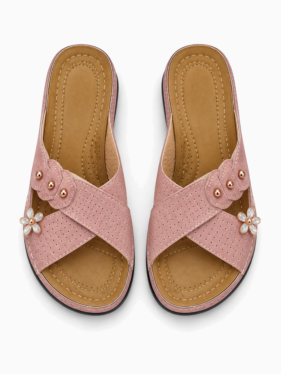Martine – Sandale ouverte femme – Rose — dessus