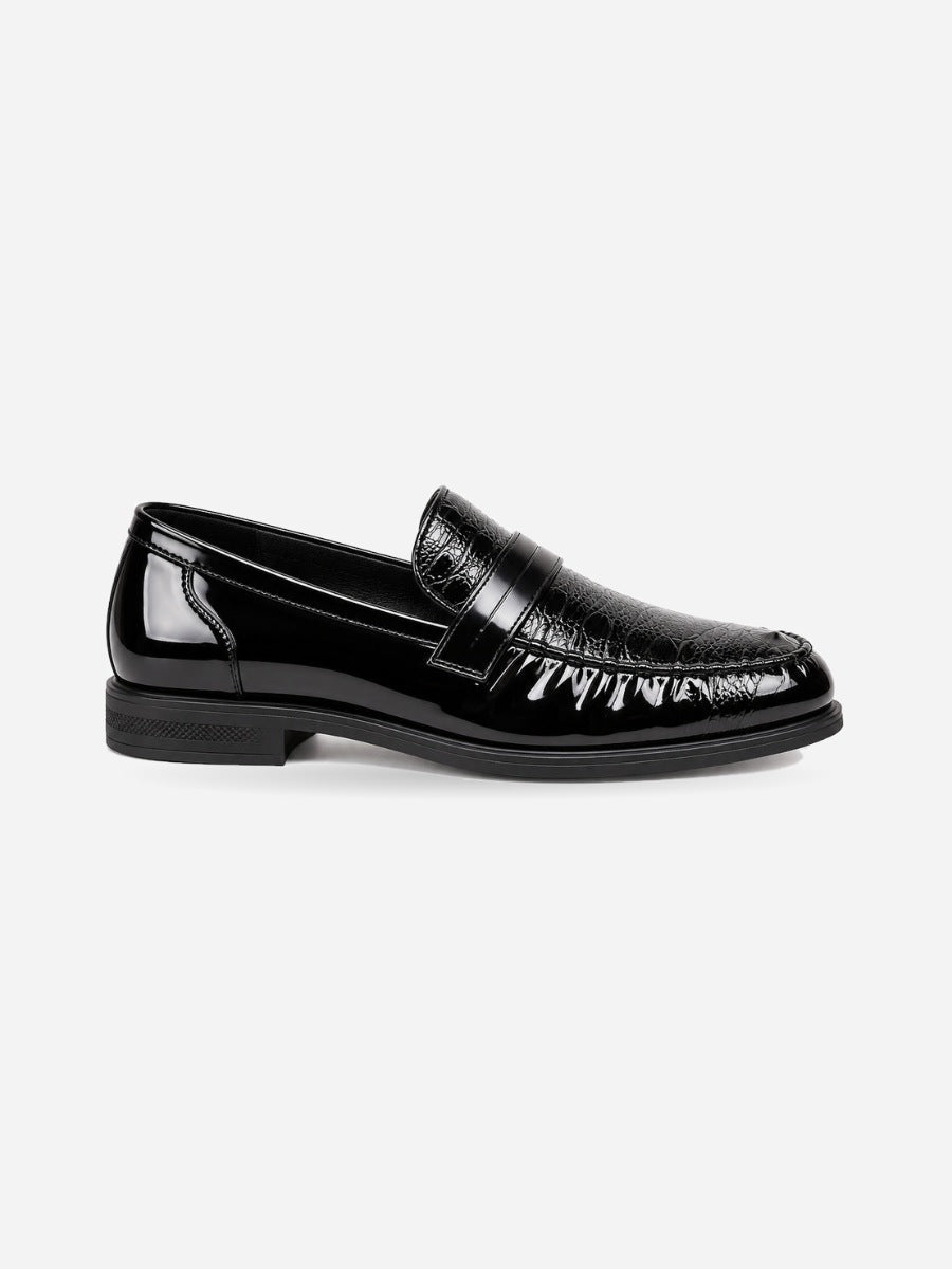 Mathieu – Mocassin classique homme – Noir — profil droit