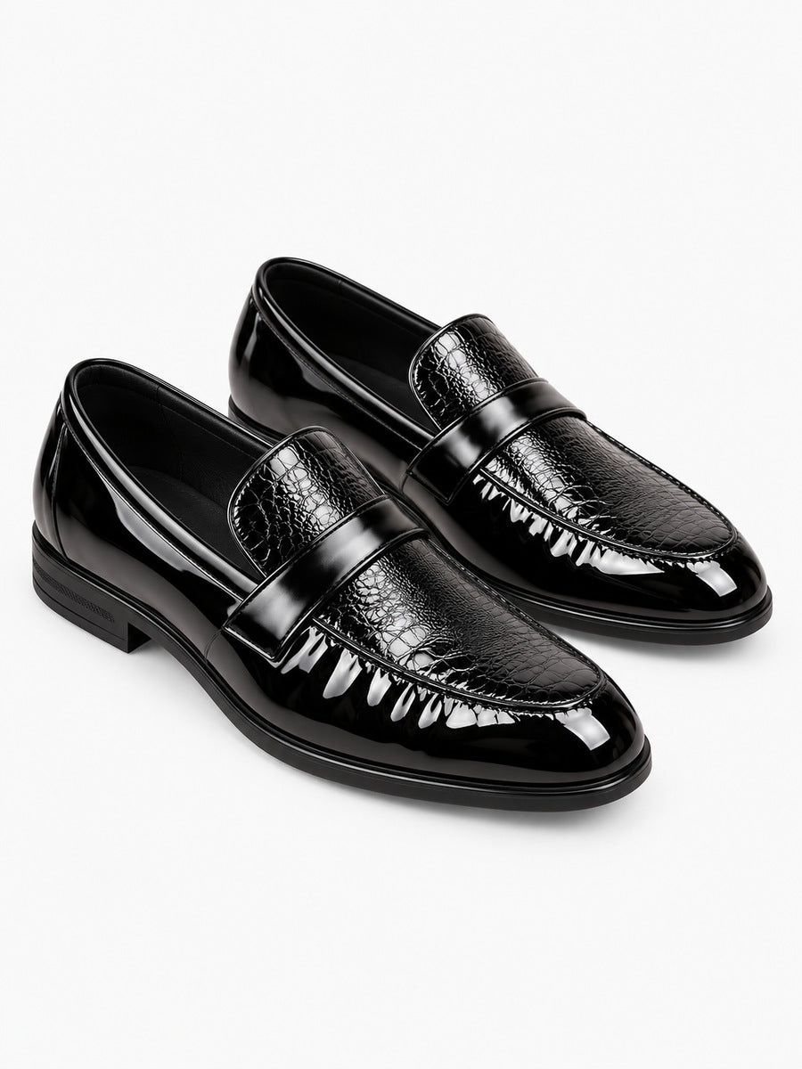 Mathieu – Mocassin classique homme – Noir — trois quarts